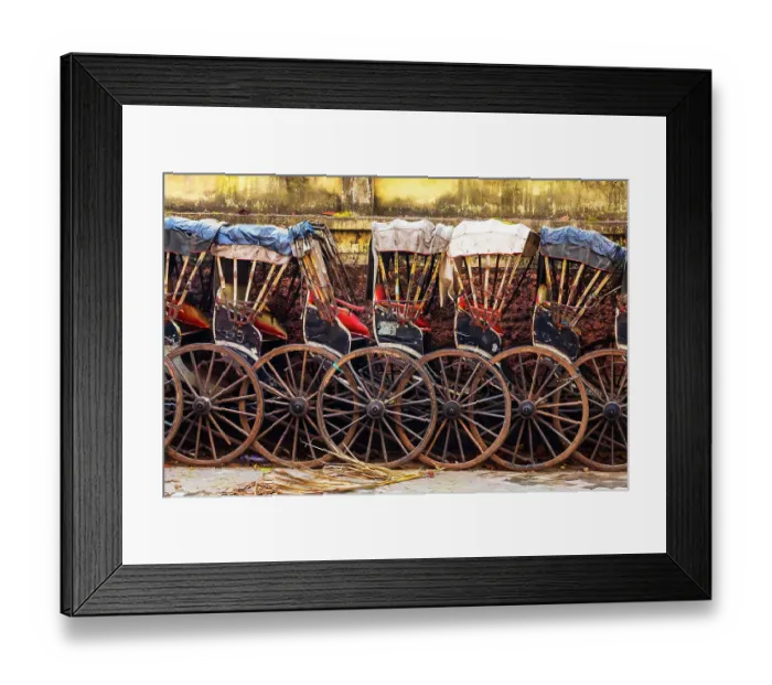 Framed Print : India, West Bengal, Kolkata near Sealdah Railway Station at Koley crossing. Rickshaws parked along the wall and street Framed Print : India, West Bengal, Kolkata near Sealdah Railway Station at Koley crossing. Rickshaws parked along the wall and street