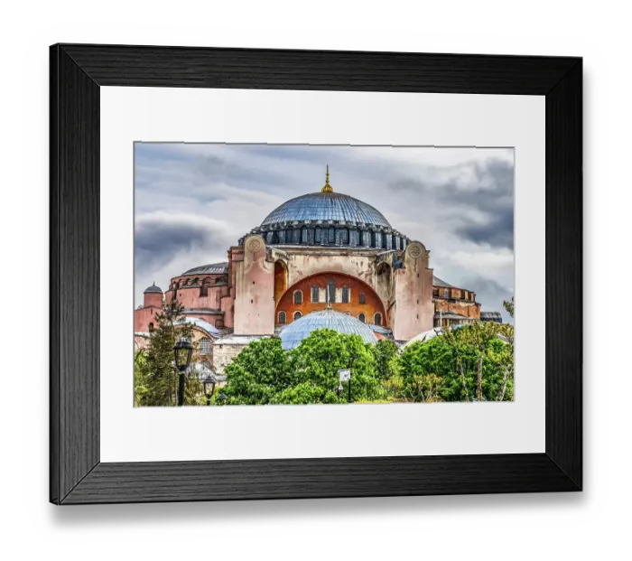 Framed Print : Hagia Sophia, Istanbul, Turkey. Emperor Justinian built cathedral of Constantinople in 537 AD. In 1453 Ottoman Turks converted to mosque. 1935 a museum and 2020 mosque again Framed Print : Hagia Sophia, Istanbul, Turkey. Emperor Justinian built cathedral of Constantinople in 537 AD. In 1453 Ottoman Turks converted to mosque. 1935 a museum and 2020 mosque again