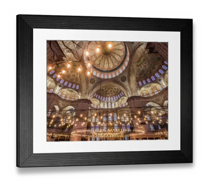 Framed Print : Blue Mosque electric lights, Istanbul, Turkey. Blue Mosque or Sultan Ahmed Mosque built in 1616 by Ottoman Turks Framed Print : Blue Mosque electric lights, Istanbul, Turkey. Blue Mosque or Sultan Ahmed Mosque built in 1616 by Ottoman Turks