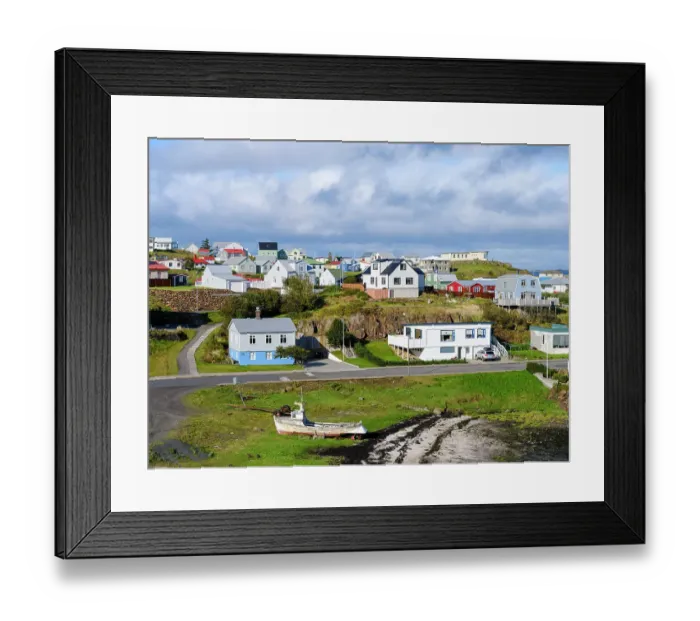 Framed Print : Town Stykkisholmur, Snaefellsnes peninsula in western Iceland Framed Print : Town Stykkisholmur, Snaefellsnes peninsula in western Iceland