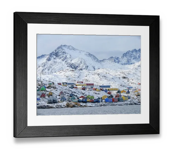 Framed Print : Town Tasiilaq (formerly called Ammassalik), Kingdom of Denmark Framed Print : Town Tasiilaq (formerly called Ammassalik), Kingdom of Denmark