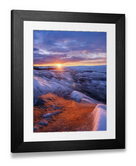 Framed Print : Midnight sun on the ice sheet. The brown sediment on the ice is created by the rapid melting of the ice. Landscape of Greenland near Kangerlussuaq, Kingdom of Denmark Framed Print : Midnight sun on the ice sheet. The brown sediment on the ice is created by the rapid melting of the ice. Landscape of Greenland near Kangerlussuaq, Kingdom of Denmark