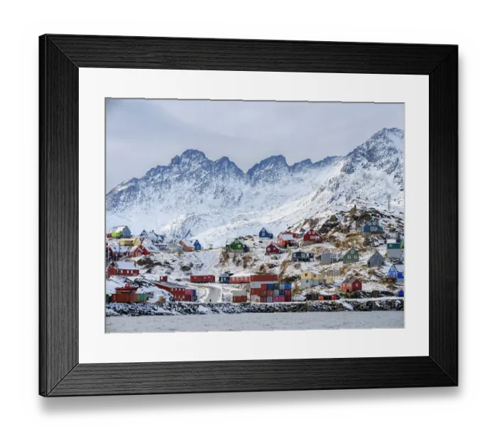Framed Print : Town Tasiilaq (formerly called Ammassalik), Kingdom of Denmark