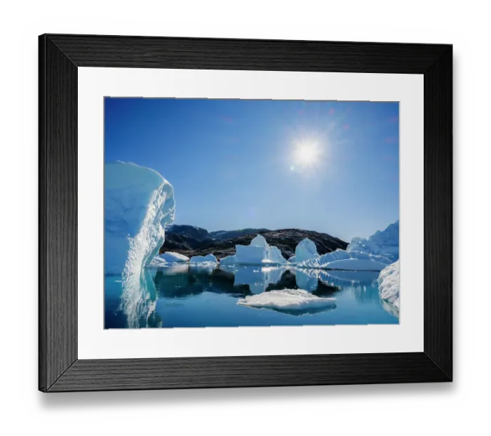 Framed Print : Landscape with icebergs in the Sermilik (Sermiligaaq) Icefjord in East Greenland. Ammassalik, Danish Territory Framed Print : Landscape with icebergs in the Sermilik (Sermiligaaq) Icefjord in East Greenland. Ammassalik, Danish Territory