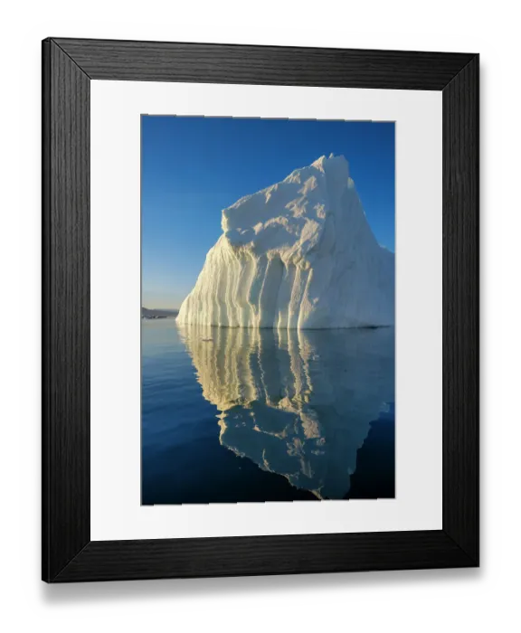 Framed Print : Landscape with icebergs in the Sermilik (Sermiligaaq) Icefjord in East Greenland. Ammassalik, Danish Territory