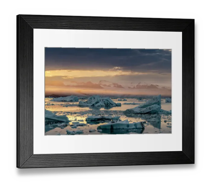 Framed Print : Glacial ice in Jokulsarlon Lagoon in Iceland