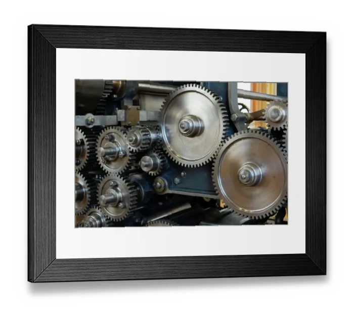 Framed Print : Paris, France. Antique machine gears Framed Print : Paris, France. Antique machine gears