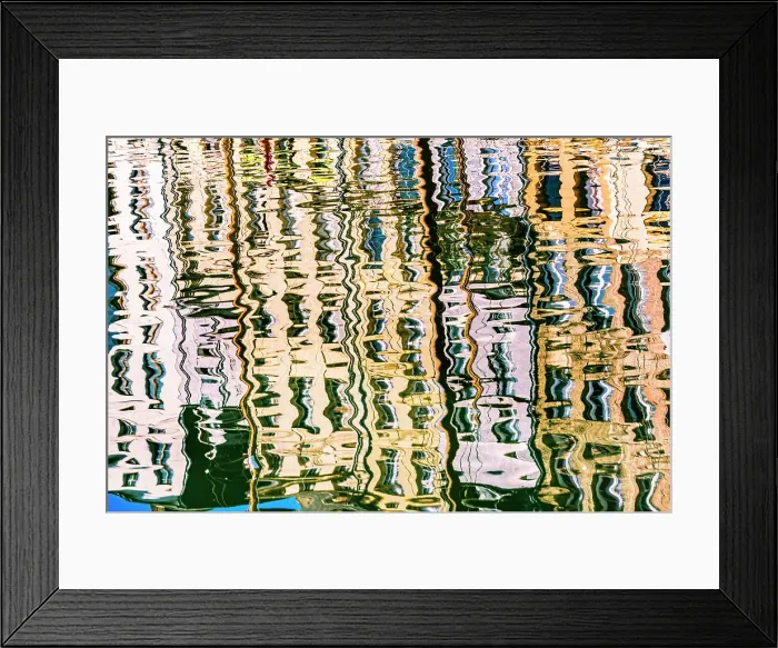 Framed Print : Colorful Waterfront reflection, Honfleur, France. Honfleur is famous for its reflections, which inspired Monet