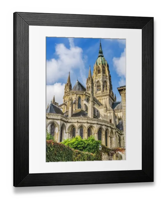 Framed Print : Outside, Bayeux Cathedral, Bayeux, Normandy, France. Catholic church consecrated by King William the Conqueror in 1077 Framed Print : Outside, Bayeux Cathedral, Bayeux, Normandy, France. Catholic church consecrated by King William the Conqueror in 1077