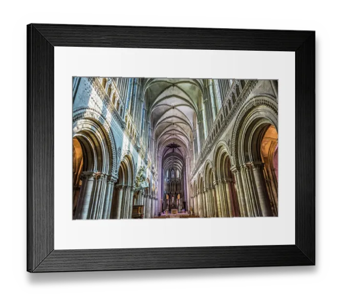 Framed Print : Bayeux Cathedral, Bayeux, Normandy, France. Catholic church consecrated by King William the Conqueror in 1077