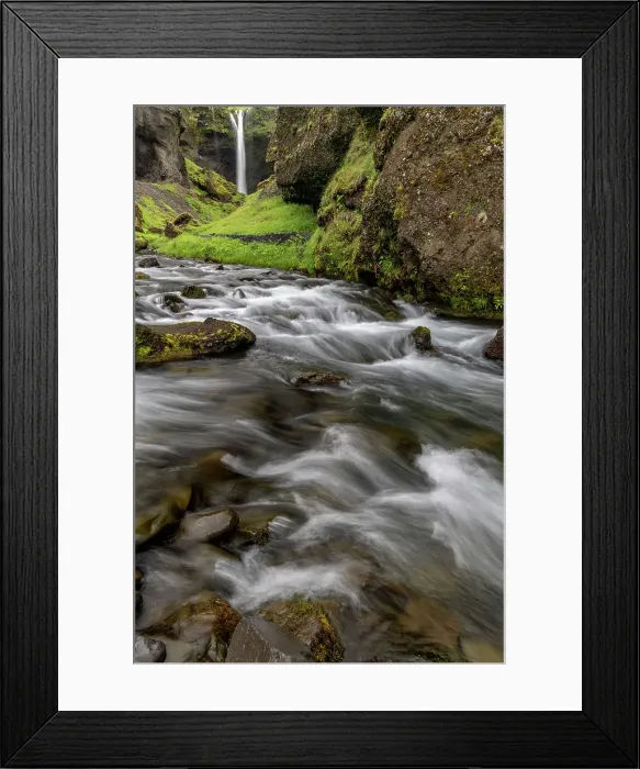 Framed Print : Kvernufoss Waterfall in Iceland Framed Print : Kvernufoss Waterfall in Iceland