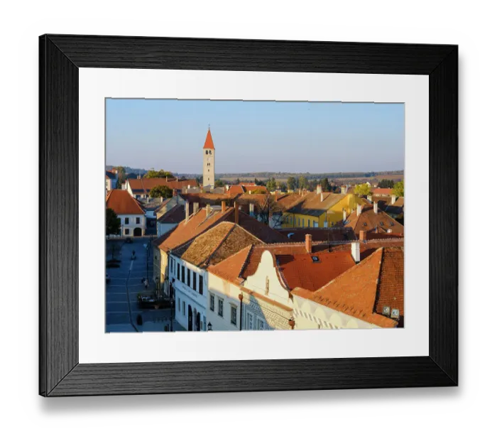 Framed Print : City view and Jurisics square. The medieval town Koszeg in Western Transdanubia close to the Austrian border. Eastern Europe, Hungary Framed Print : City view and Jurisics square. The medieval town Koszeg in Western Transdanubia close to the Austrian border. Eastern Europe, Hungary