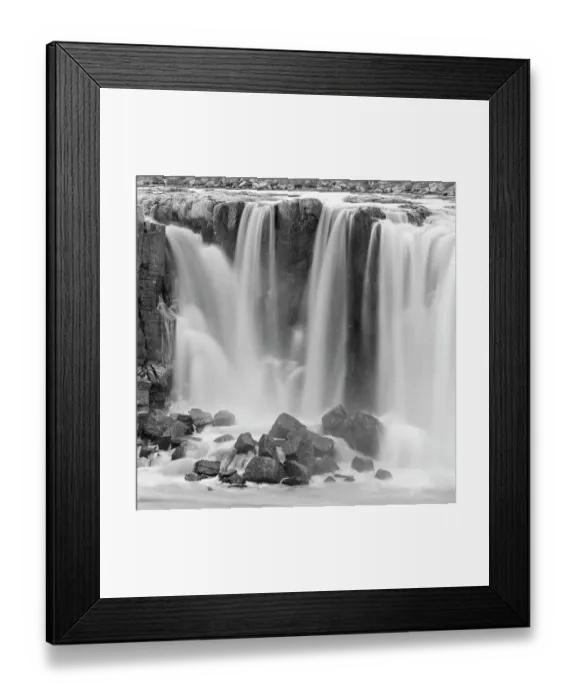 Framed Print : Waterfall Selfoss in the Vatnajokull National Park. Selfoss is the first of several waterfalls of river Jokulsa a Fjollum in the canyon Jokulsargljufur. Iceland