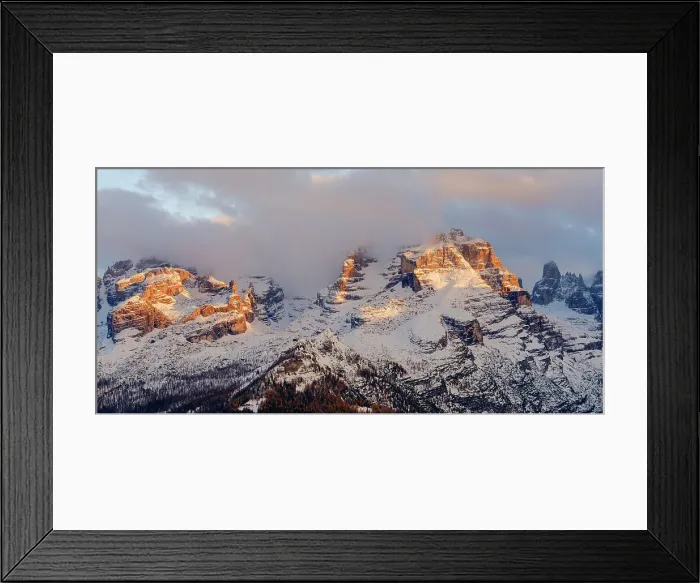 Framed Print : Cima Falkner and Cima Brenta. View of the Dolomiti di Brenta from Val Rendena in the Parco Naturale Adamello Brenta, part of UNESCO World Heritage Site. Dolomites, in the province of Trentino in Italy Framed Print : Cima Falkner and Cima Brenta. View of the Dolomiti di Brenta from Val Rendena in the Parco Naturale Adamello Brenta, part of UNESCO World Heritage Site. Dolomites, in the province of Trentino in Italy