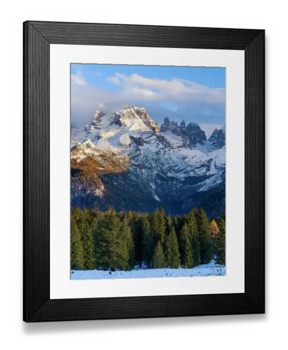 Framed Print : Cima Brenta. View of the Dolomiti di Brenta from Val Rendena in the Parco Naturale Adamello Brenta, part of UNESCO World Heritage Site. Dolomites, in the province of Trentino in Italy Framed Print : Cima Brenta. View of the Dolomiti di Brenta from Val Rendena in the Parco Naturale Adamello Brenta, part of UNESCO World Heritage Site. Dolomites, in the province of Trentino in Italy