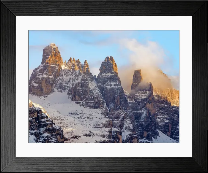 Framed Print : Valley end of Val Brenta. View of the Dolomiti di Brenta from Val Rendena in the Parco Naturale Adamello Brenta, part of UNESCO World Heritage Site. Dolomites, in the province of Trentino in Italy Framed Print : Valley end of Val Brenta. View of the Dolomiti di Brenta from Val Rendena in the Parco Naturale Adamello Brenta, part of UNESCO World Heritage Site. Dolomites, in the province of Trentino in Italy