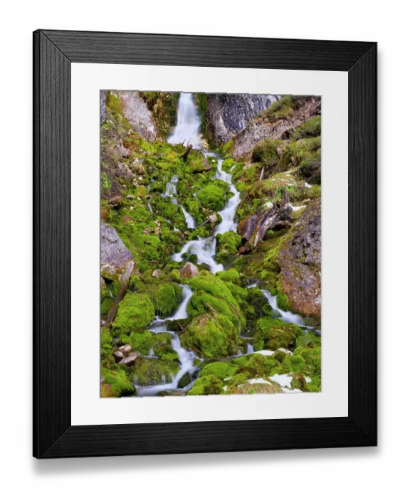 Framed Print : Vallesinella Falls, Cascate Alte, an icon of the Dolomiti di Brenta in the Parco Naturale Adamello Brenta in the province of Trentino in Italy