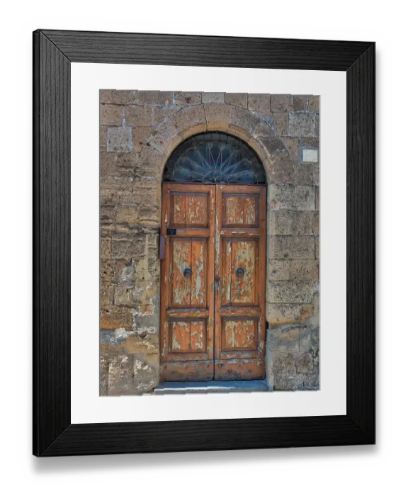 Framed Print : Italy, Umbria, Orvieto. Door along the street of town Framed Print : Italy, Umbria, Orvieto. Door along the street of town