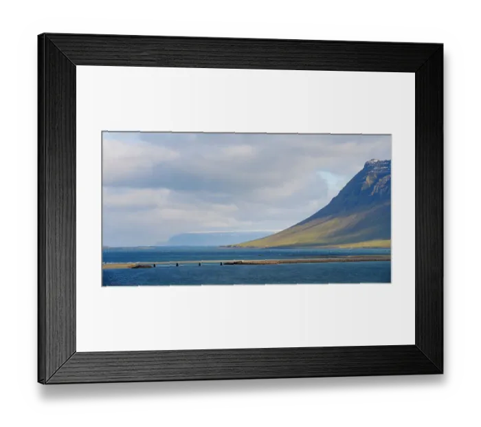 Framed Print : Bridge crossing the fjord. View towards fjord Kolgrafarfjordur on the Snaefellsnes peninsula, western Iceland Framed Print : Bridge crossing the fjord. View towards fjord Kolgrafarfjordur on the Snaefellsnes peninsula, western Iceland