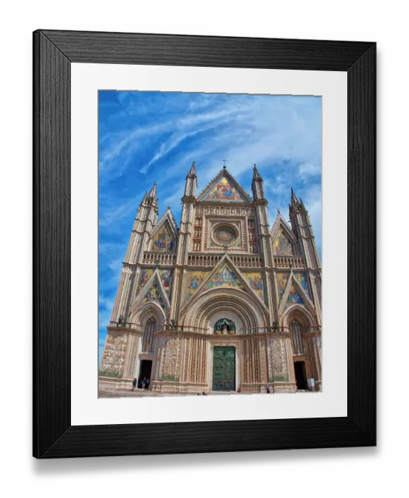 Framed Print : Italy, Umbria, Orvieto. Orvieto Cathedral with it's beautiful facade