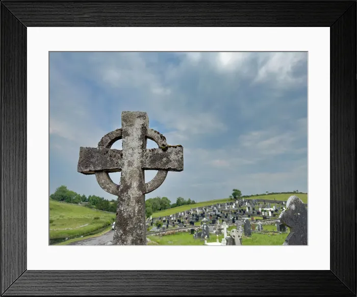 Framed Print : This ancient Celtic cross gathers lichen at the Burrishoole Abbey cemetery Framed Print : This ancient Celtic cross gathers lichen at the Burrishoole Abbey cemetery