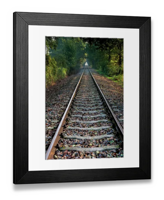 Framed Print : Empty railroad tracks, Tuscany, Italy