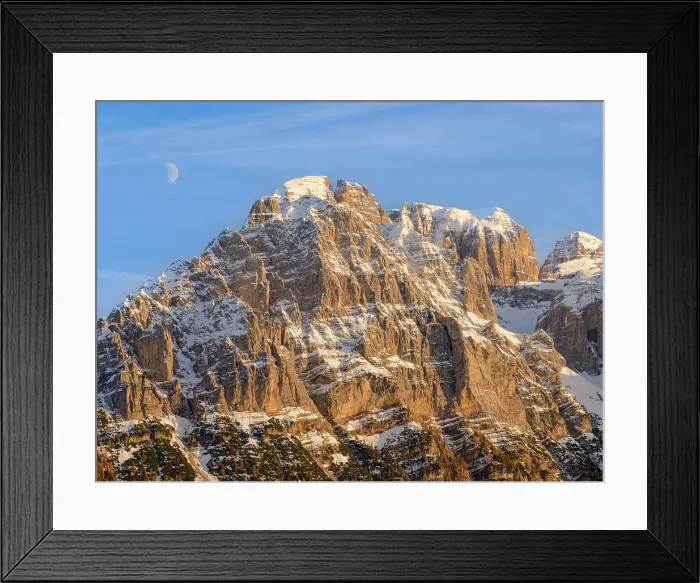 Framed Print : Cima Tosa. View of the Dolomiti di Brenta from Val Rendena in the Parco Naturale Adamello Brenta, part of UNESCO World Heritage Site. Dolomites, in the province of Trentino in Italy Framed Print : Cima Tosa. View of the Dolomiti di Brenta from Val Rendena in the Parco Naturale Adamello Brenta, part of UNESCO World Heritage Site. Dolomites, in the province of Trentino in Italy