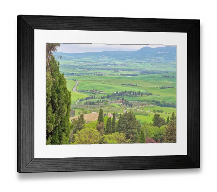 Framed Print : Italy, Tuscany, Pienza. Views of the Tuscan landscape from Pienza Framed Print : Italy, Tuscany, Pienza. Views of the Tuscan landscape from Pienza