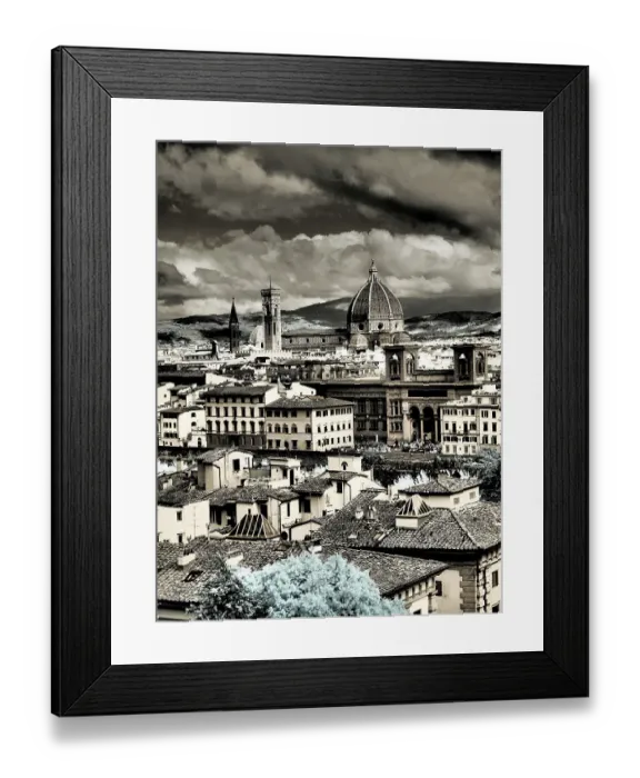 Framed Print : Italy, Florence. Infrared of Florence and duomo