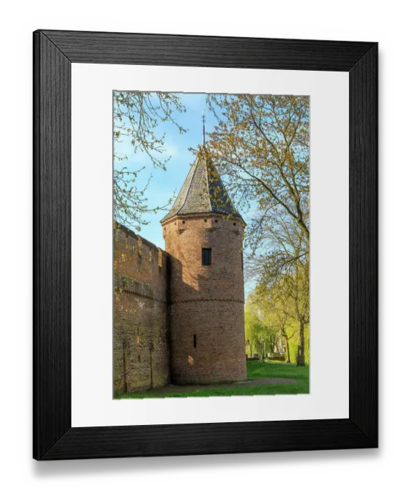 Framed Print : Netherlands, Holland, Utrecht, Amersfoort, Stadskern. Corner tower near the city gate Framed Print : Netherlands, Holland, Utrecht, Amersfoort, Stadskern. Corner tower near the city gate