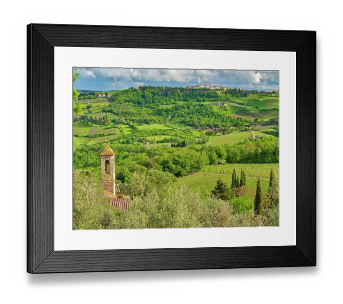Framed Print : Italy, Tuscany. Chianti Region, Pieve di Santa Maria Novella near Radda with spring green Framed Print : Italy, Tuscany. Chianti Region, Pieve di Santa Maria Novella near Radda with spring green