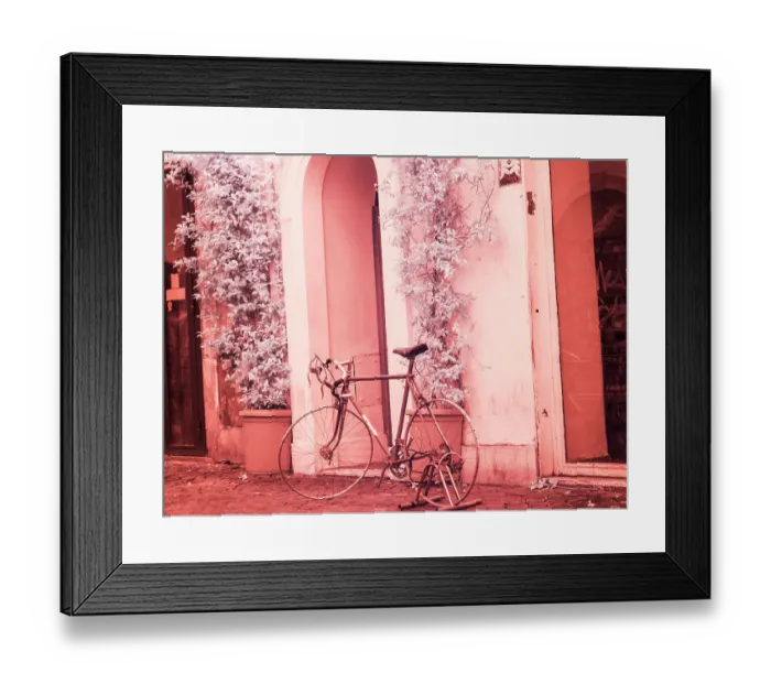 Framed Print : Italy, Rome. Infrared of bicycle in the Trastevere area of Rome