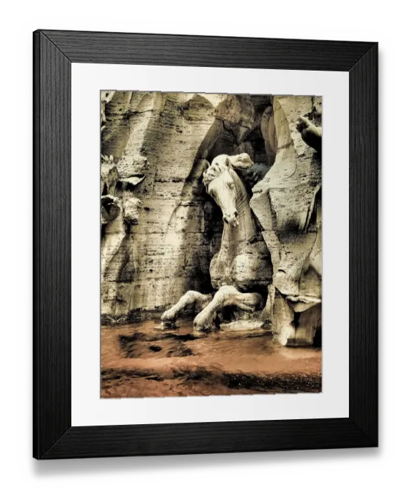 Framed Print : Italy, Rome. Infrared of horse head part of the Fontana dei Quattro Fiumi Framed Print : Italy, Rome. Infrared of horse head part of the Fontana dei Quattro Fiumi