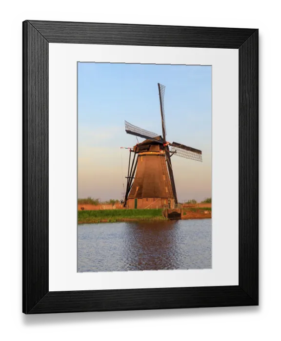 Framed Print : Netherlands, Holland. South Holland, Zuid Holland, Kinderdijk. Windmills