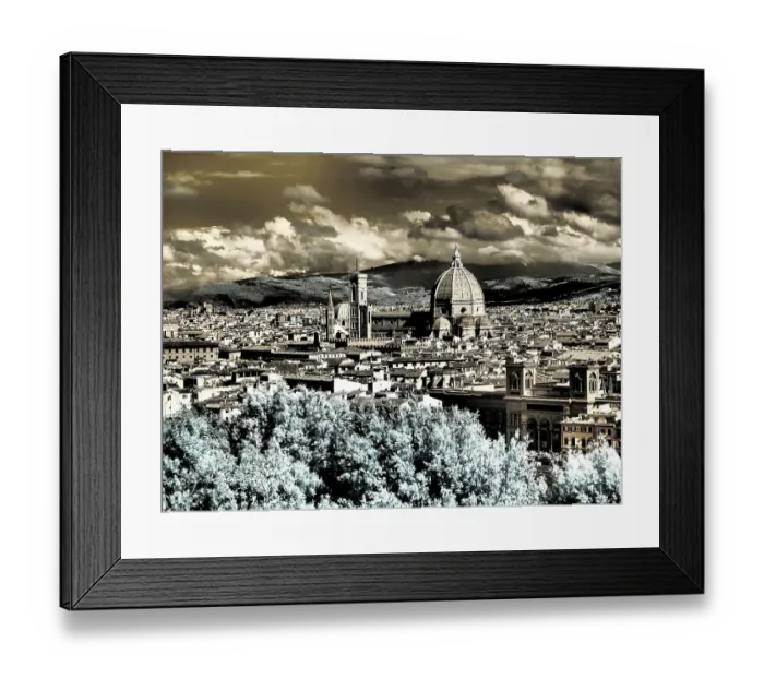 Framed Print : Italy, Florence. Infrared from across the Arno River