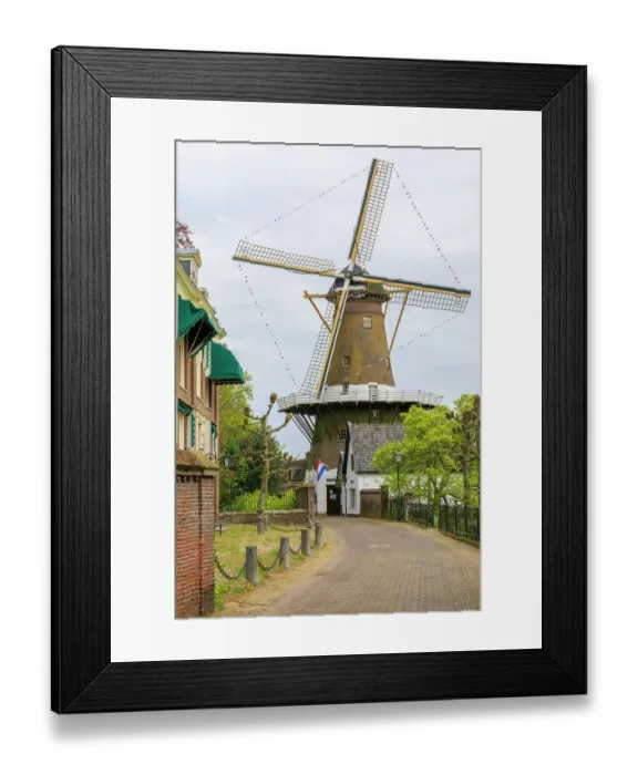 Framed Print : Netherlands, Holland. Utrecht, Loenen aan de Vecht, Dorpsstraat. Windmill Framed Print : Netherlands, Holland. Utrecht, Loenen aan de Vecht, Dorpsstraat. Windmill