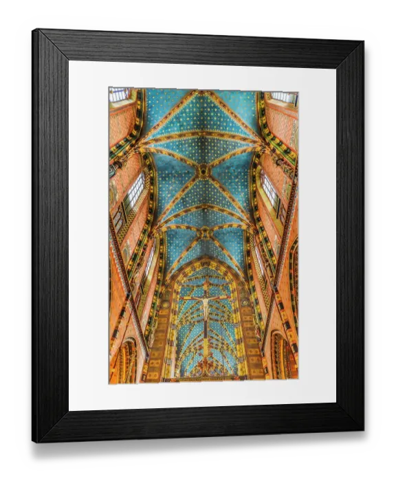 Framed Print : St. Mary's Basilica, Krakow, Poland. Built first in 1300's and the interior in 1700's Framed Print : St. Mary's Basilica, Krakow, Poland. Built first in 1300's and the interior in 1700's