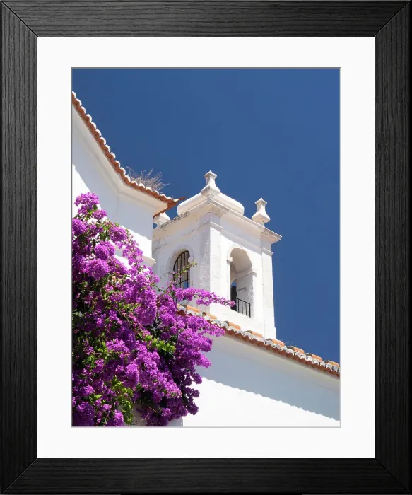 Framed Print : Portugal, Lisbon. The Igreja de Santa Luzia and flowering bougainvillea