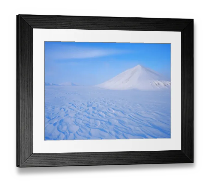 Framed Print : Glacier Rabotbreen and Nunatak Kopingfjellet in Sassen-Buensow Land National Park. Winter landscape on the island Spitsbergen in the Svalbard Archipelago. Scandinavia, Norway Framed Print : Glacier Rabotbreen and Nunatak Kopingfjellet in Sassen-Buensow Land National Park. Winter landscape on the island Spitsbergen in the Svalbard Archipelago. Scandinavia, Norway