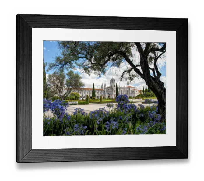 Framed Print : Portugal, Lisbon. The Jeronimos Monastery (Mosteiro dos Jeronimos) from the Praca do Imperio, Belem District
