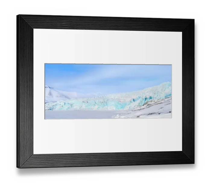 Framed Print : Glacier Nordenskioldbreen and frozen Adolfbukta. Winter landscape on the island Spitsbergen in the Svalbard Archipelago. Scandinavia, Norway Framed Print : Glacier Nordenskioldbreen and frozen Adolfbukta. Winter landscape on the island Spitsbergen in the Svalbard Archipelago. Scandinavia, Norway