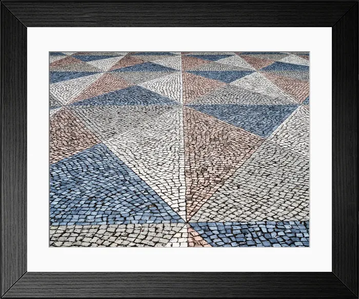 Framed Print : Portugal, Lisbon. Typical Portuguese colorful cobblestone pavement Framed Print : Portugal, Lisbon. Typical Portuguese colorful cobblestone pavement