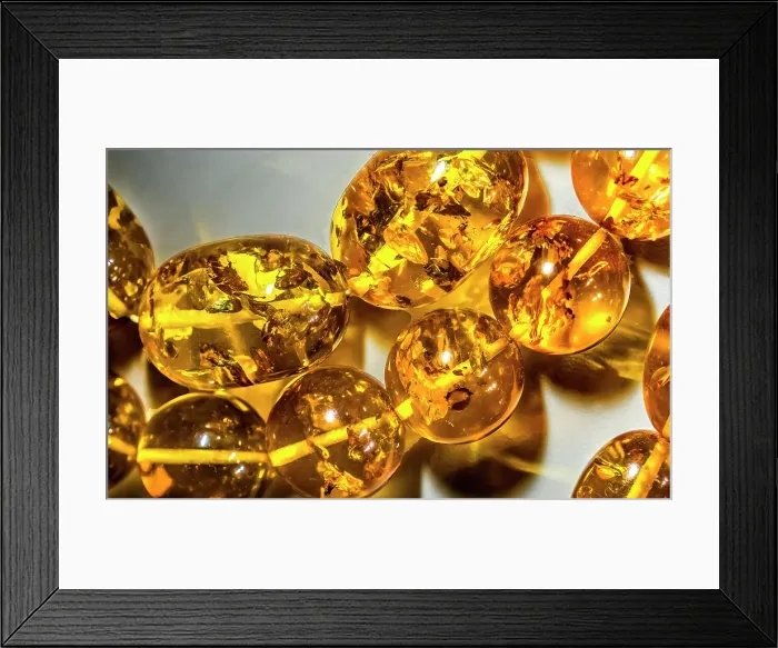 Framed Print : Colorful golden Baltic amber, Gdansk, Poland. Amber capital of the world. Amber 40 million years old. Found Gdansk Beaches 6000 years. Plant pollen in amber Framed Print : Colorful golden Baltic amber, Gdansk, Poland. Amber capital of the world. Amber 40 million years old. Found Gdansk Beaches 6000 years. Plant pollen in amber