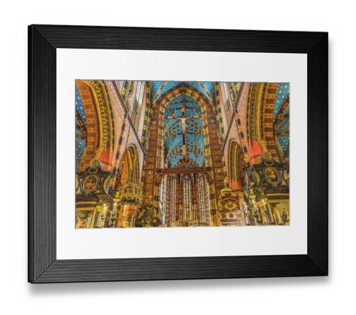 Framed Print : St. Mary's Basilica, Krakow, Poland. Built first in 1300's and the interior in 1700's Framed Print : St. Mary's Basilica, Krakow, Poland. Built first in 1300's and the interior in 1700's
