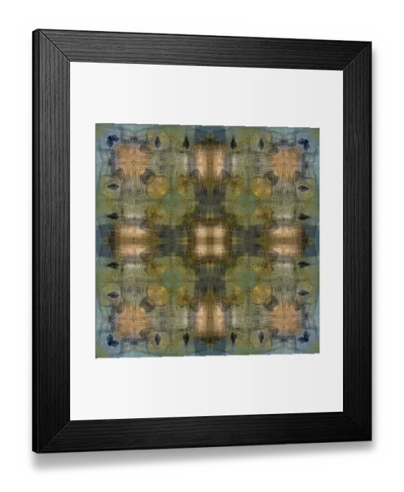 Framed Print : Tan, green and blue abstract Framed Print : Tan, green and blue abstract