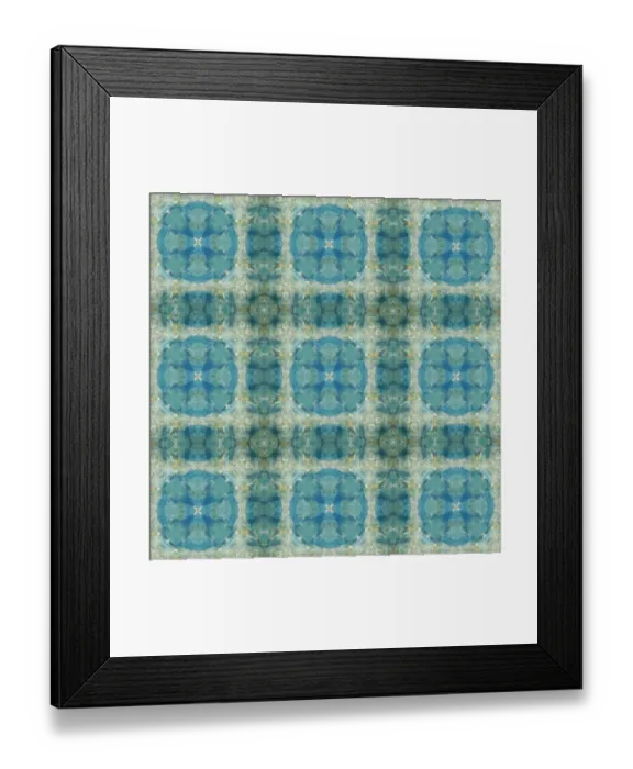 Framed Print : Blue, olive green and white abstract Framed Print : Blue, olive green and white abstract