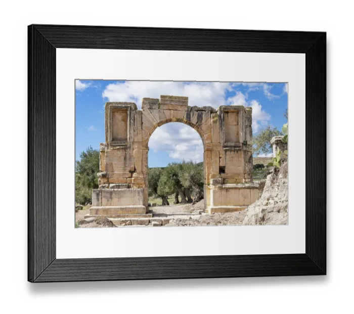 Framed Print : Dougga, Beja, Tunisia. Alexander Severus triumphal arch at the Roman ruins Framed Print : Dougga, Beja, Tunisia. Alexander Severus triumphal arch at the Roman ruins