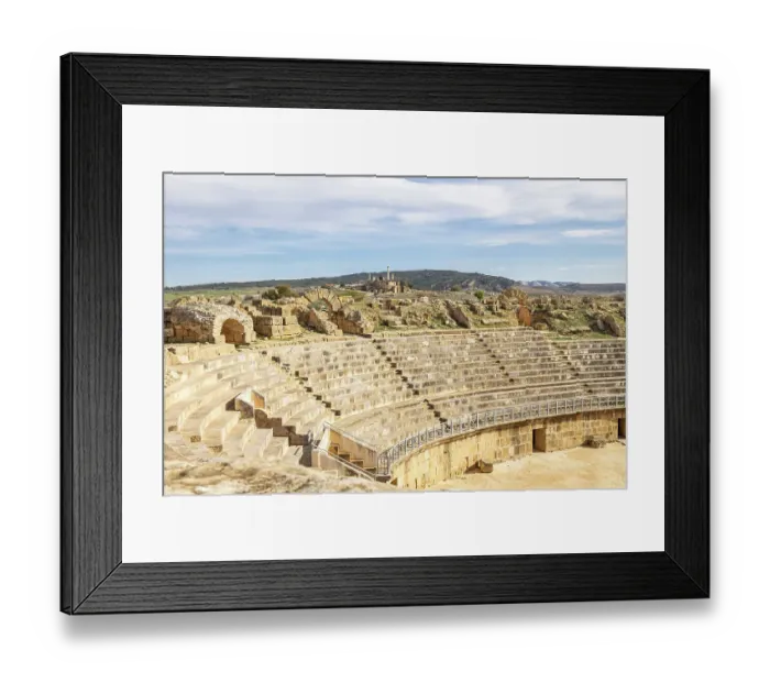 Framed Print : Ben Arous, Tunisia. The Roman Amphitheater at the Uthina Archaeological Site Framed Print : Ben Arous, Tunisia. The Roman Amphitheater at the Uthina Archaeological Site