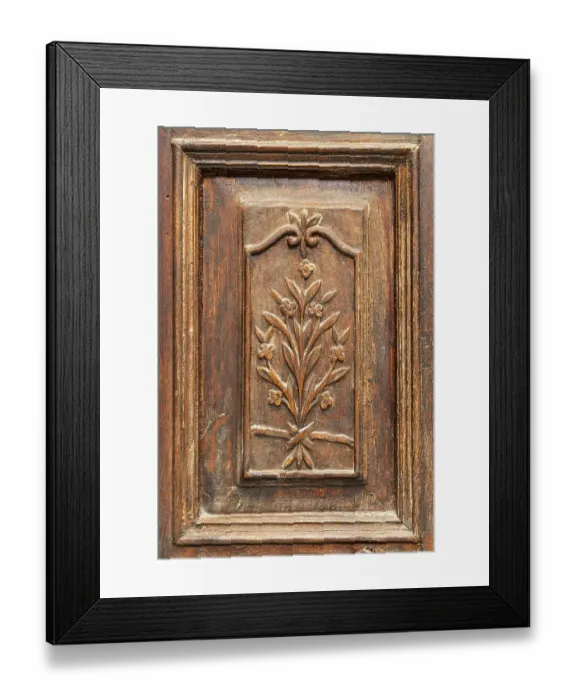 Framed Print : Tunis, Tunisia. Decoratively carved wooden door on a house near the Tunis Souk
