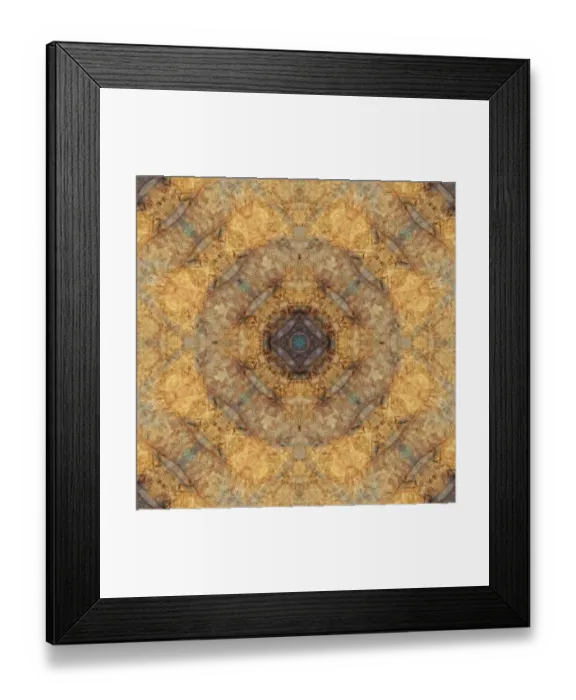 Framed Print : Earth tone and blue kaleidoscope abstract Framed Print : Earth tone and blue kaleidoscope abstract